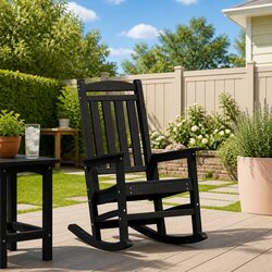 Black Garden Rocking Chair for Outdoor Relaxation