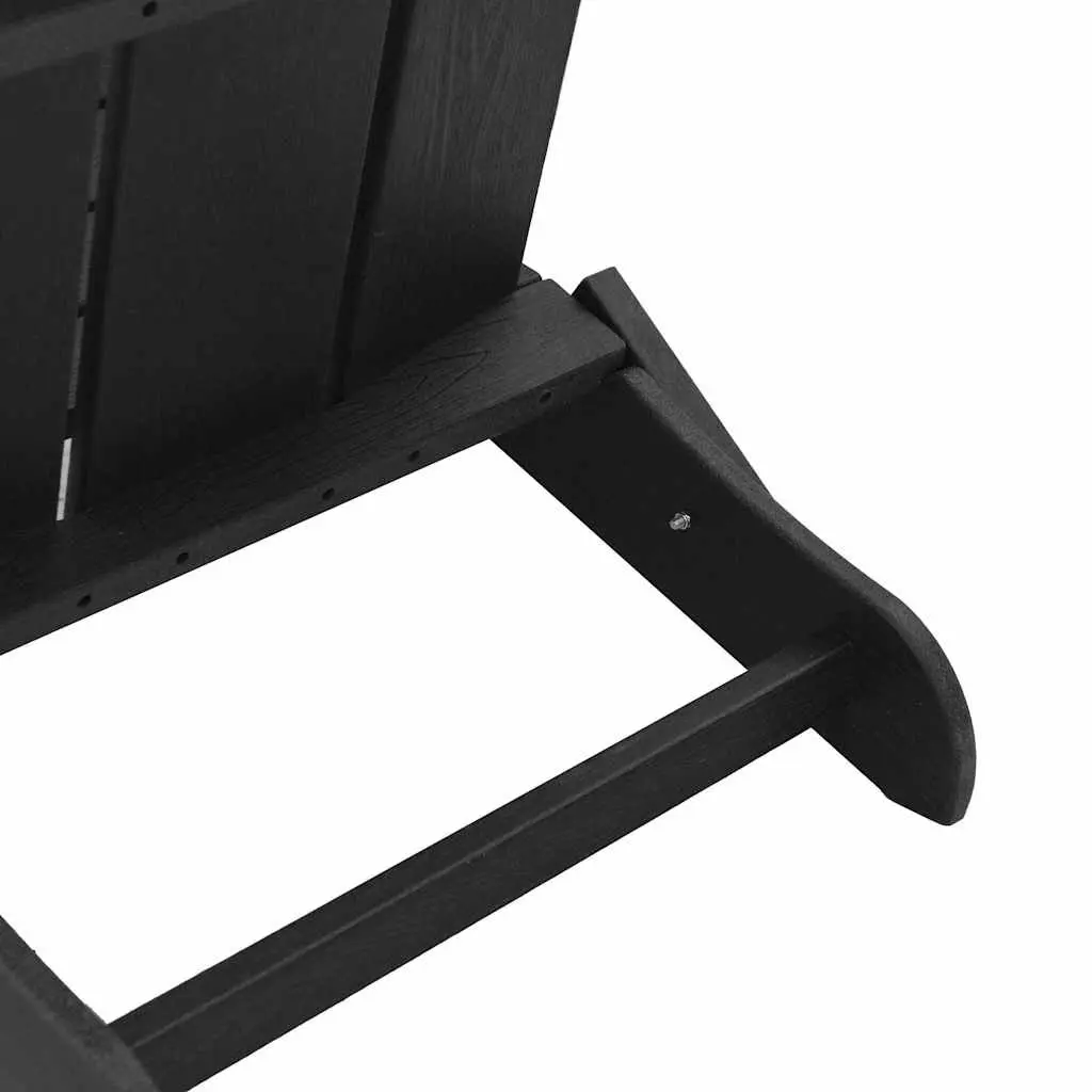 Folding Adirondack Chair HDPE Black Outdoor Garden Patio Seating