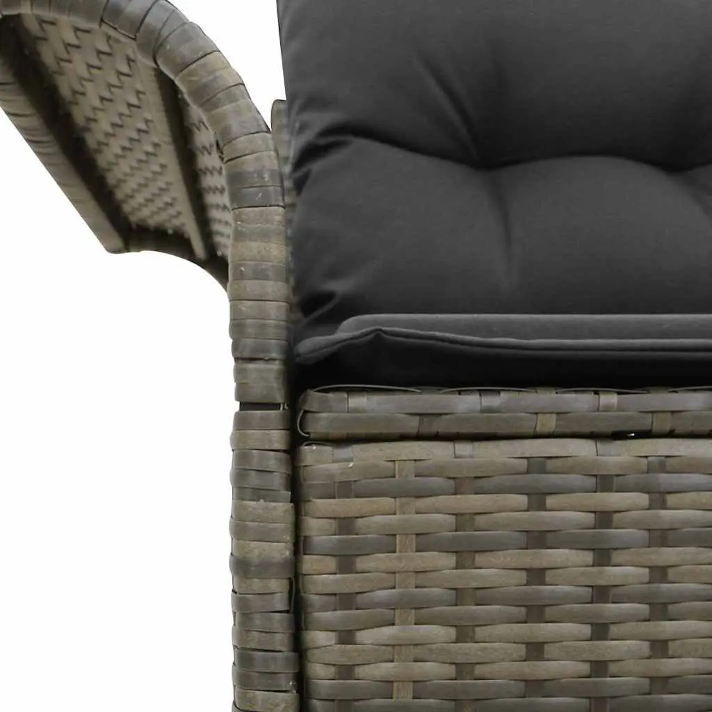 Grey Poly Rattan Garden Sofa with Cushion