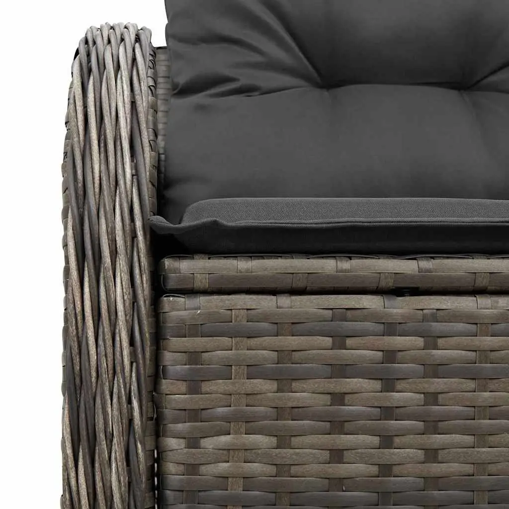 Grey Poly Rattan Outdoor Garden Sofa