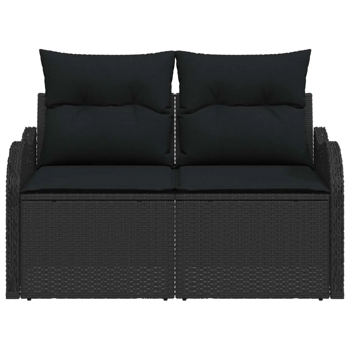 Black Poly Rattan Outdoor Garden Sofa
