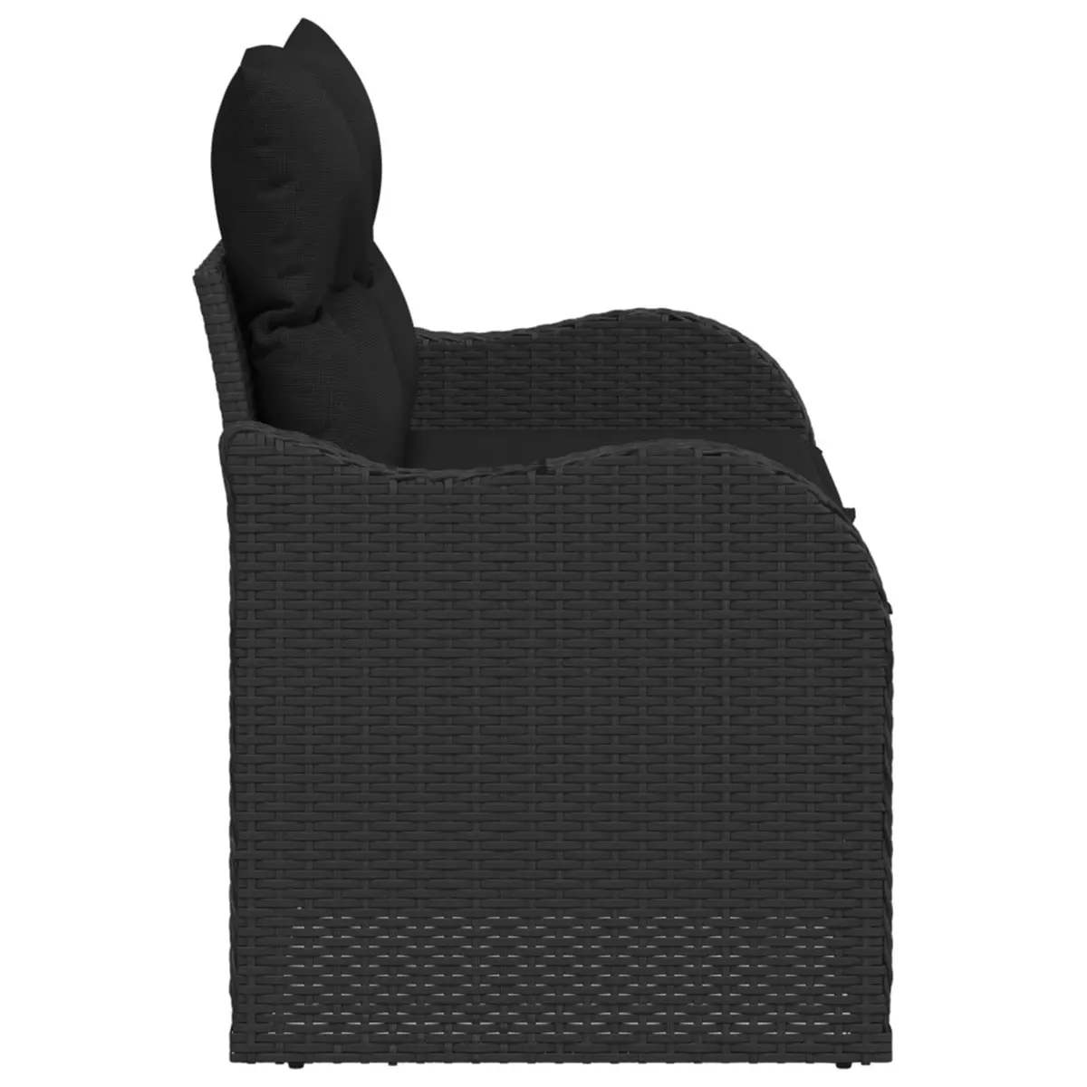 Black Poly Rattan Outdoor Garden Sofa