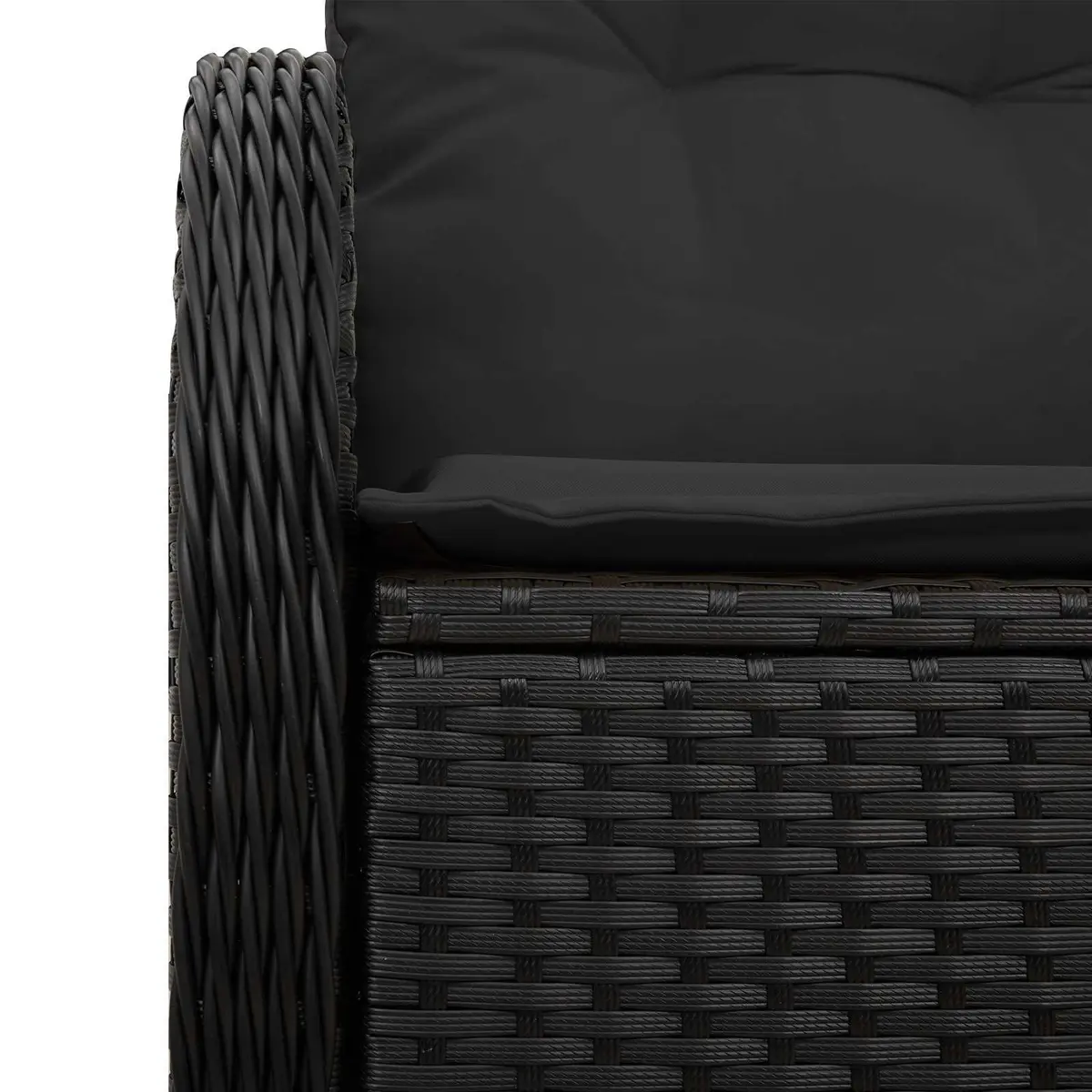 Black Poly Rattan Outdoor Garden Sofa