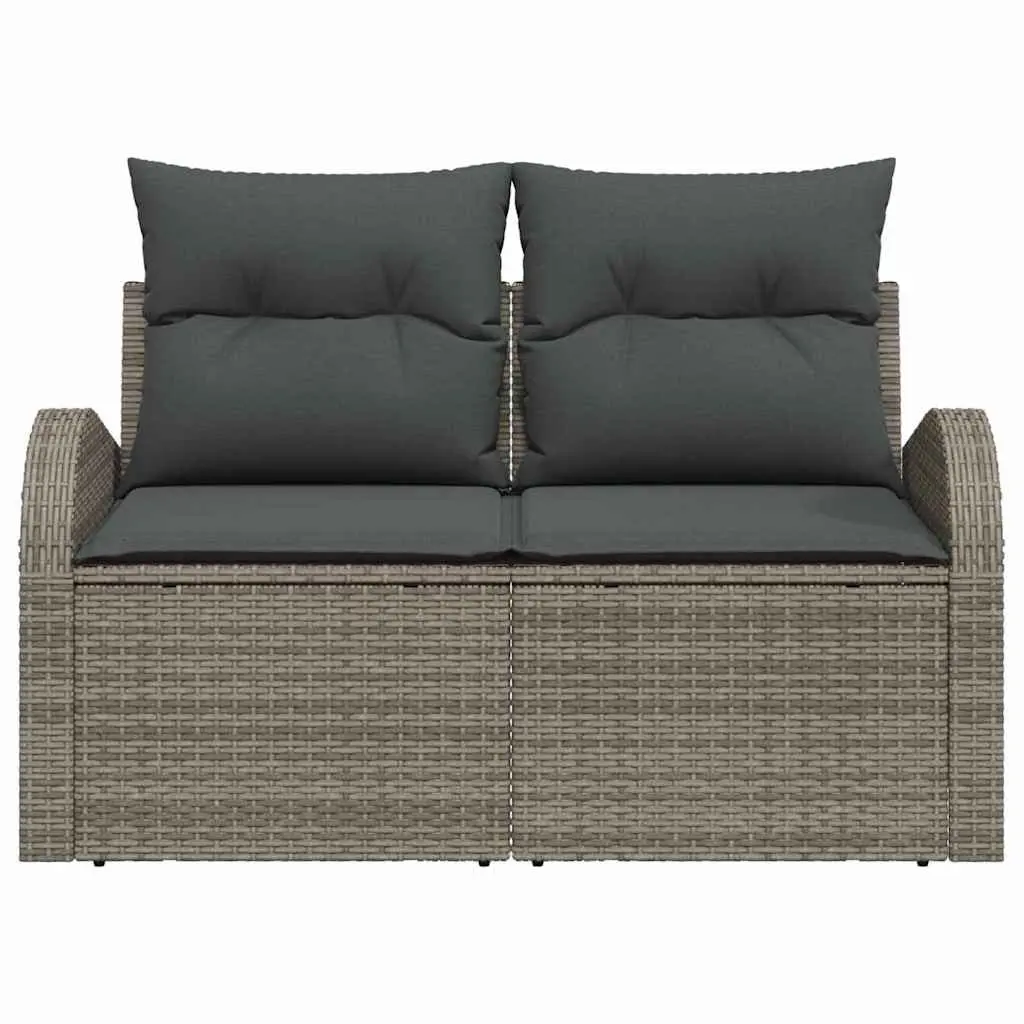 Garden Sofa Poly Rattan 124cm L x 62cm W x 69cm H Grey