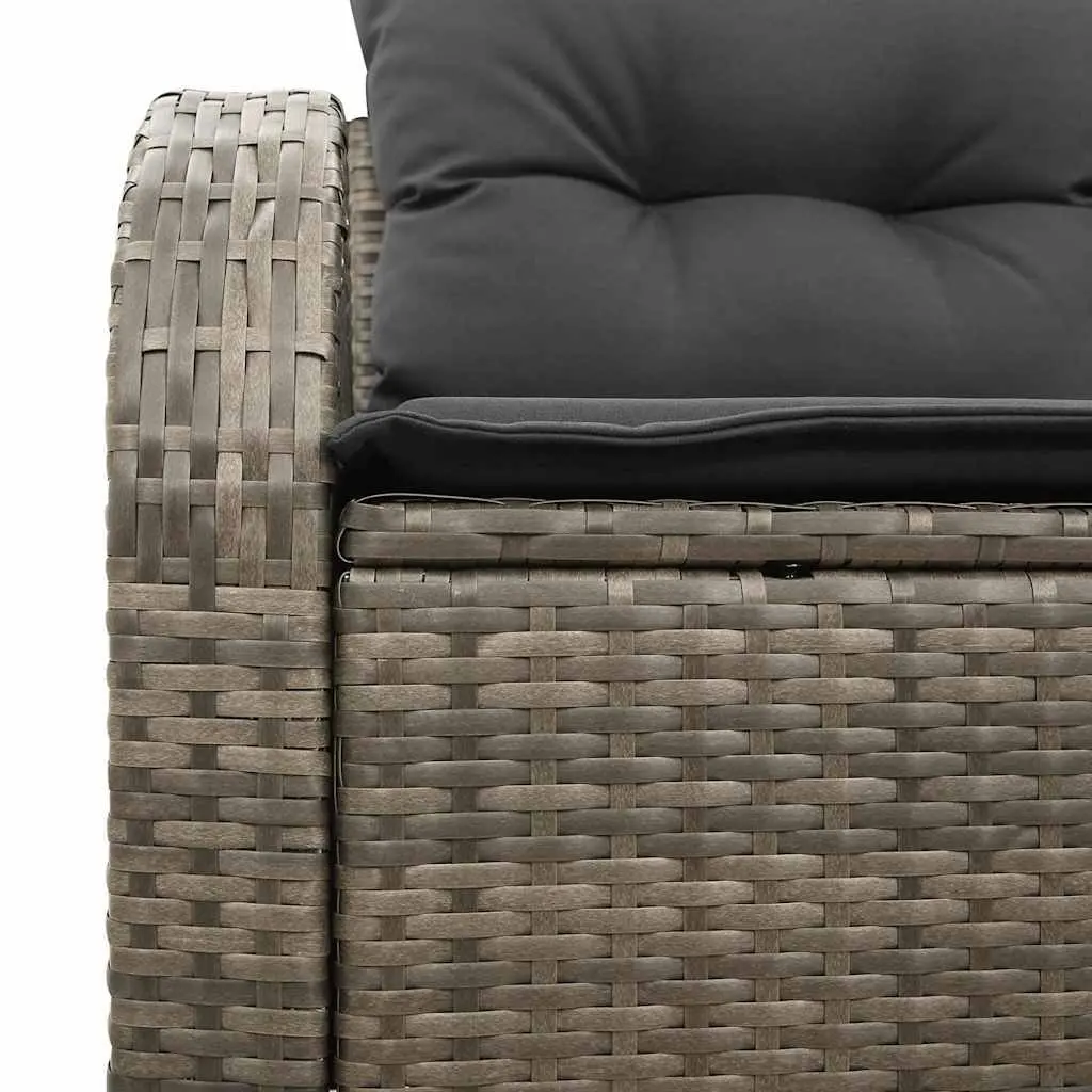 Garden Sofa Poly Rattan 124cm L x 62cm W x 69cm H Grey