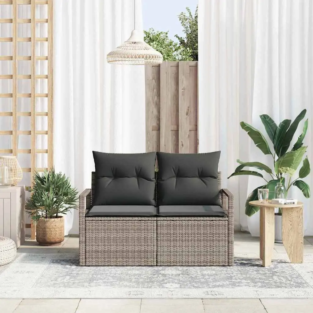 Garden Sofa Poly Rattan Grey 120x62x69cm