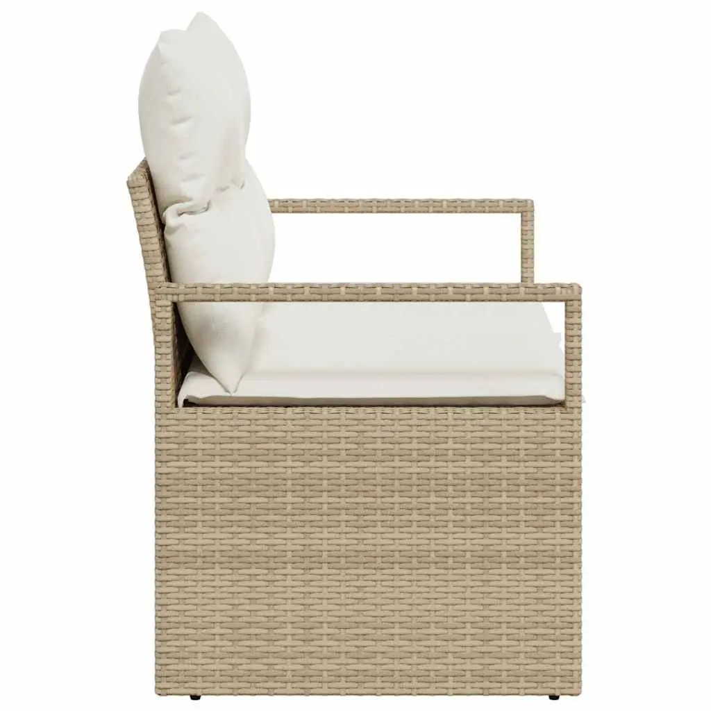 Modular Sofa Poly Rattan 120 x 62 x 69 cm Beige