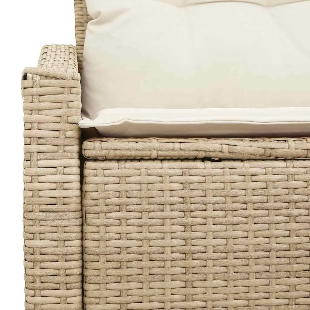 Outdoor Garden Sofa Modular Poly Rattan Beige Patio Seating 123x62x69cm