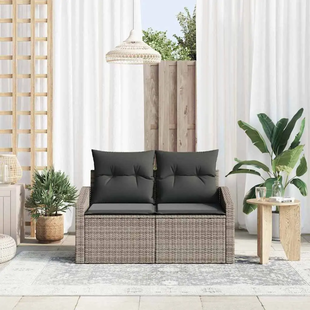 Grey Modular Poly Rattan Garden Sofa for Outdoor Spaces