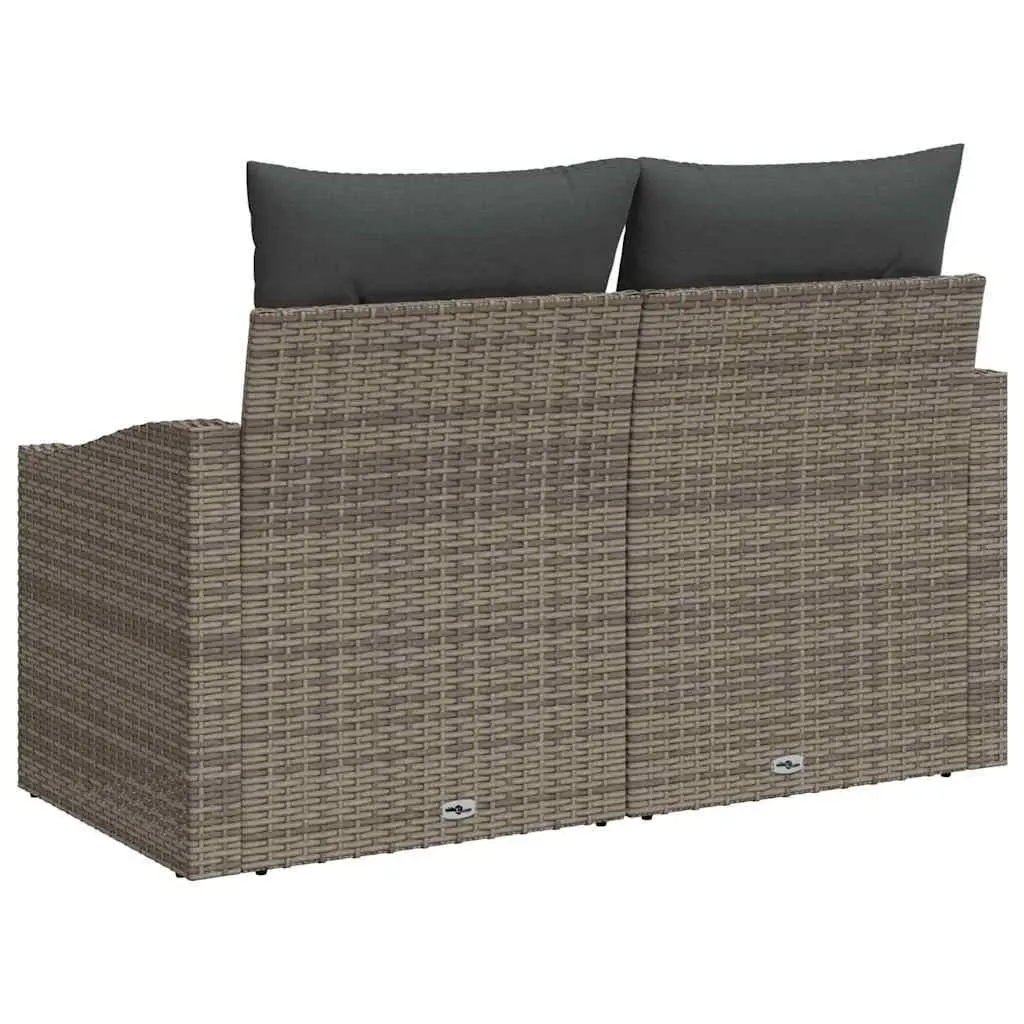 Grey Modular Poly Rattan Garden Sofa for Outdoor Spaces