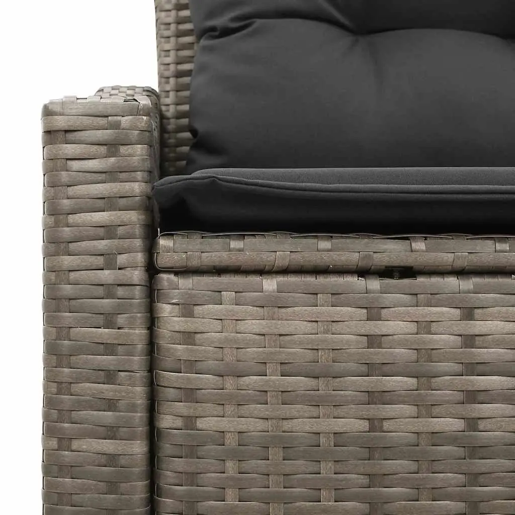 Grey Modular Poly Rattan Garden Sofa for Outdoor Spaces