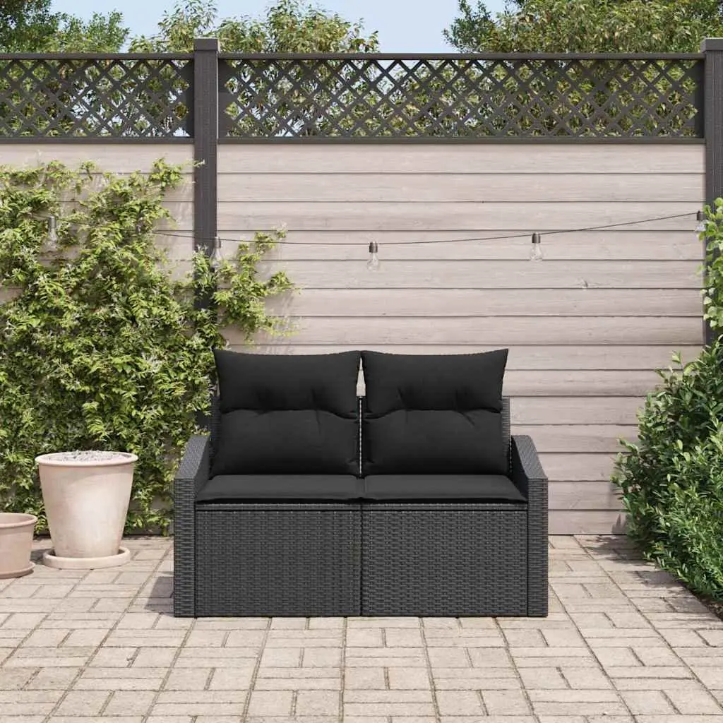 Black Poly Rattan Modular Outdoor Garden Sofa