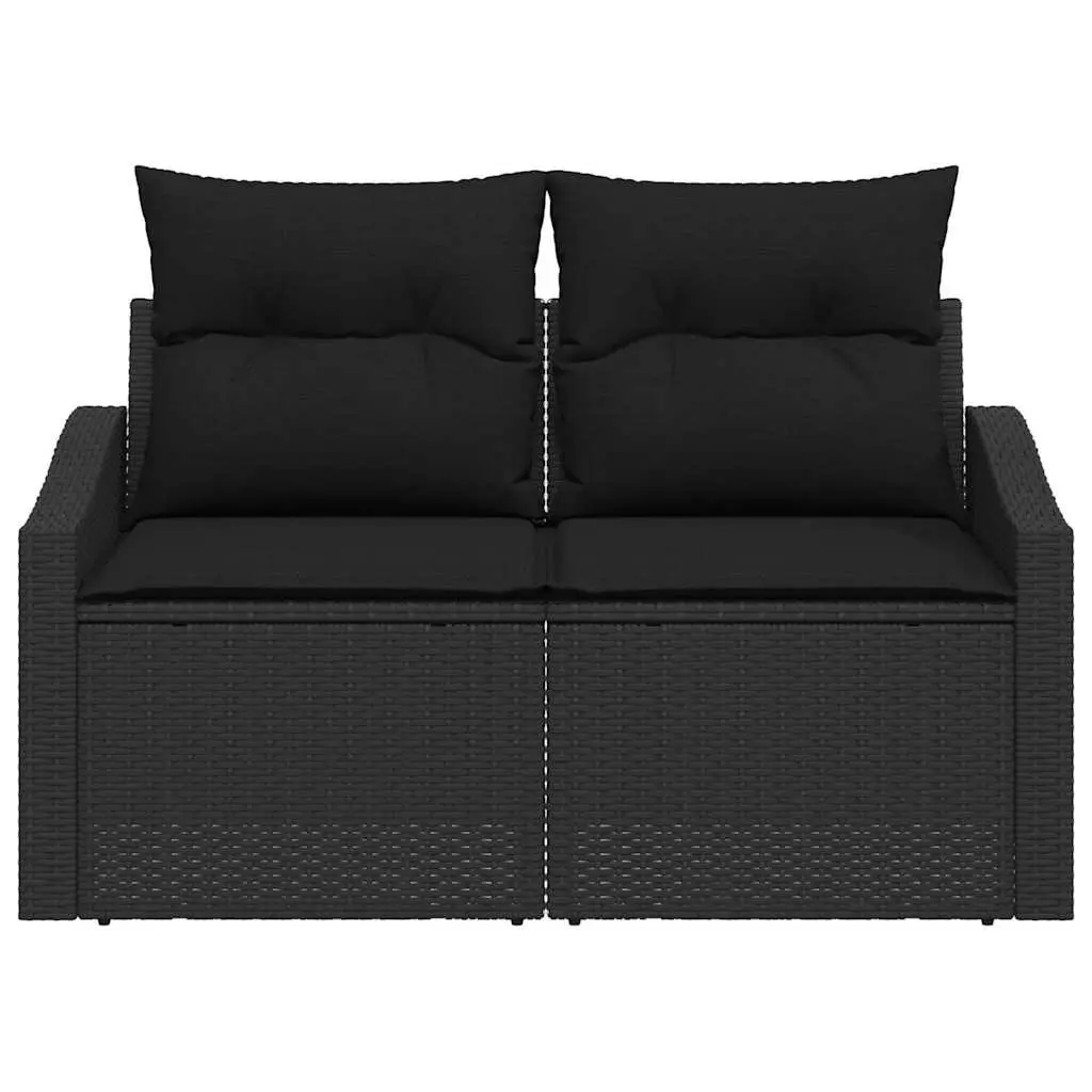 Black Poly Rattan Modular Outdoor Garden Sofa