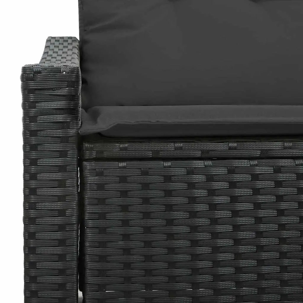 Black Poly Rattan Modular Outdoor Garden Sofa