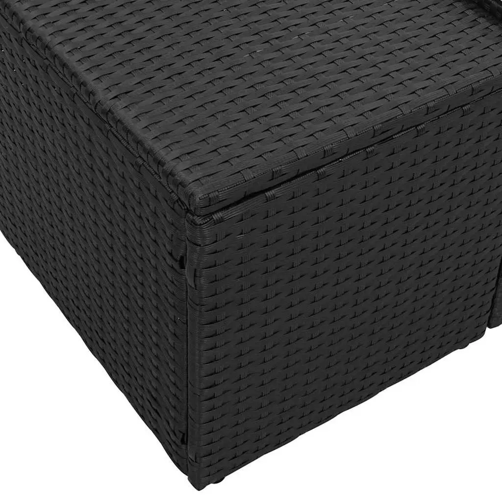 Garden Sofa Poly Rattan Black Steel Frame Outdoor Lounge Chair