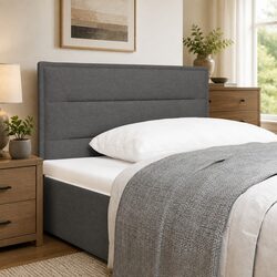 Headboard Fabric Dark Grey 100cm Height Adjustable Modern Bedroom Furniture