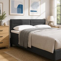Modern Height-Adjustable Headboard in Dark Grey - 144cm