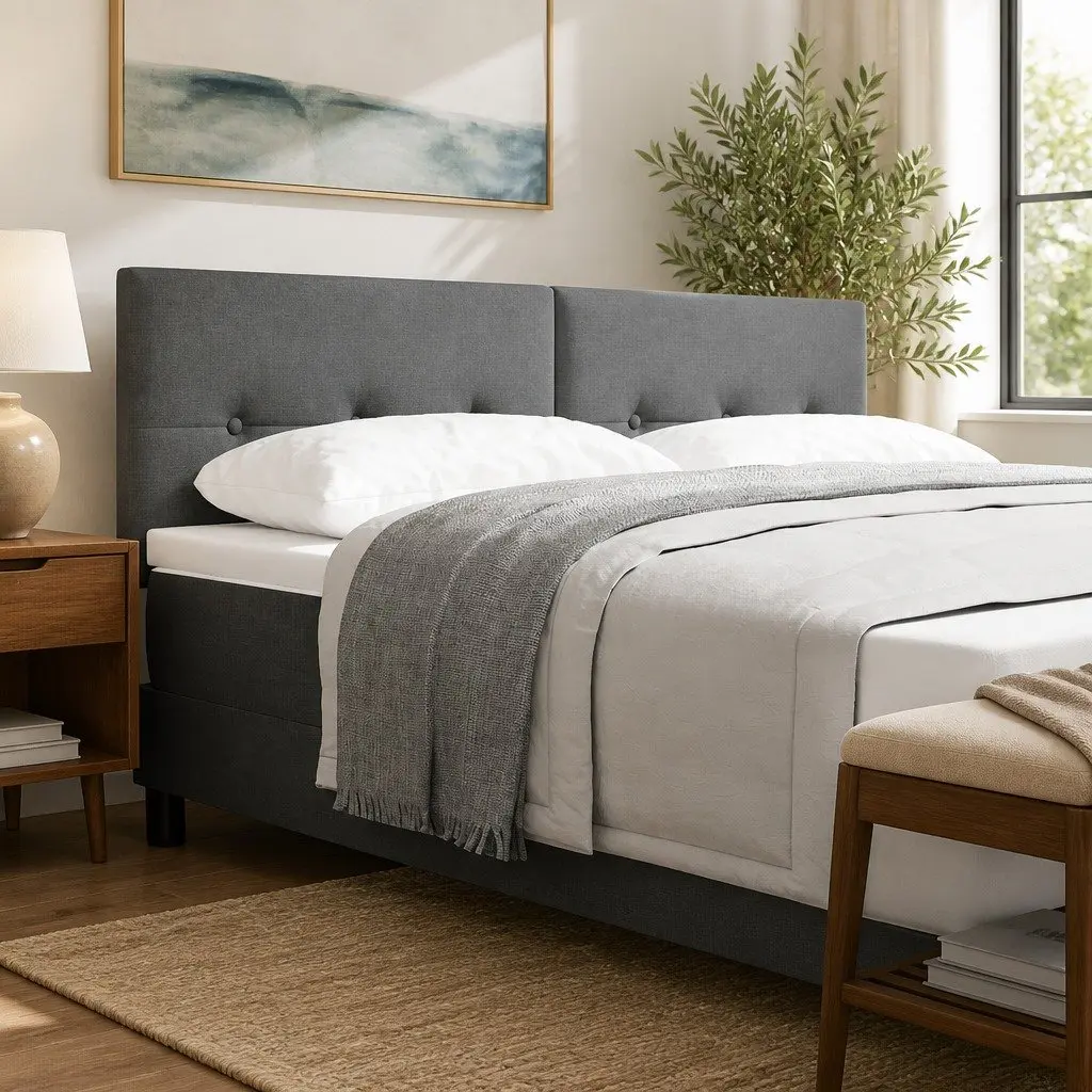 Height-Adjustable Headboard 160cm in Grey Fabric