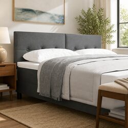 Modern Height-Adjustable Headboard 160cm in Grey Fabric