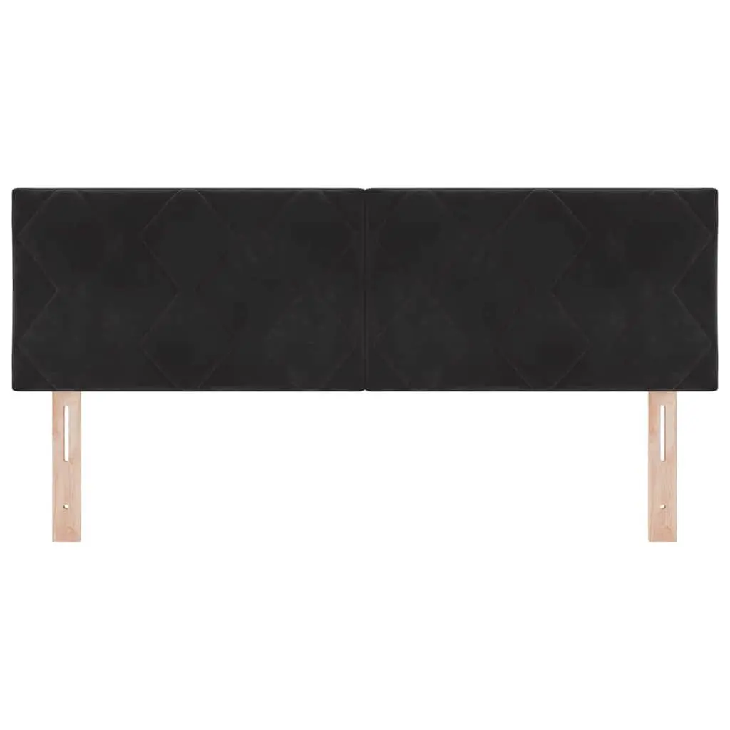 Black Velvet Headboard 144 cm with Adjustable Height