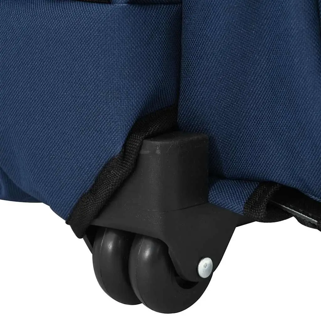 Pet Trolley 3-in-1 Rolling Carrier Backpack Hand Bag Blue Mesh Windows