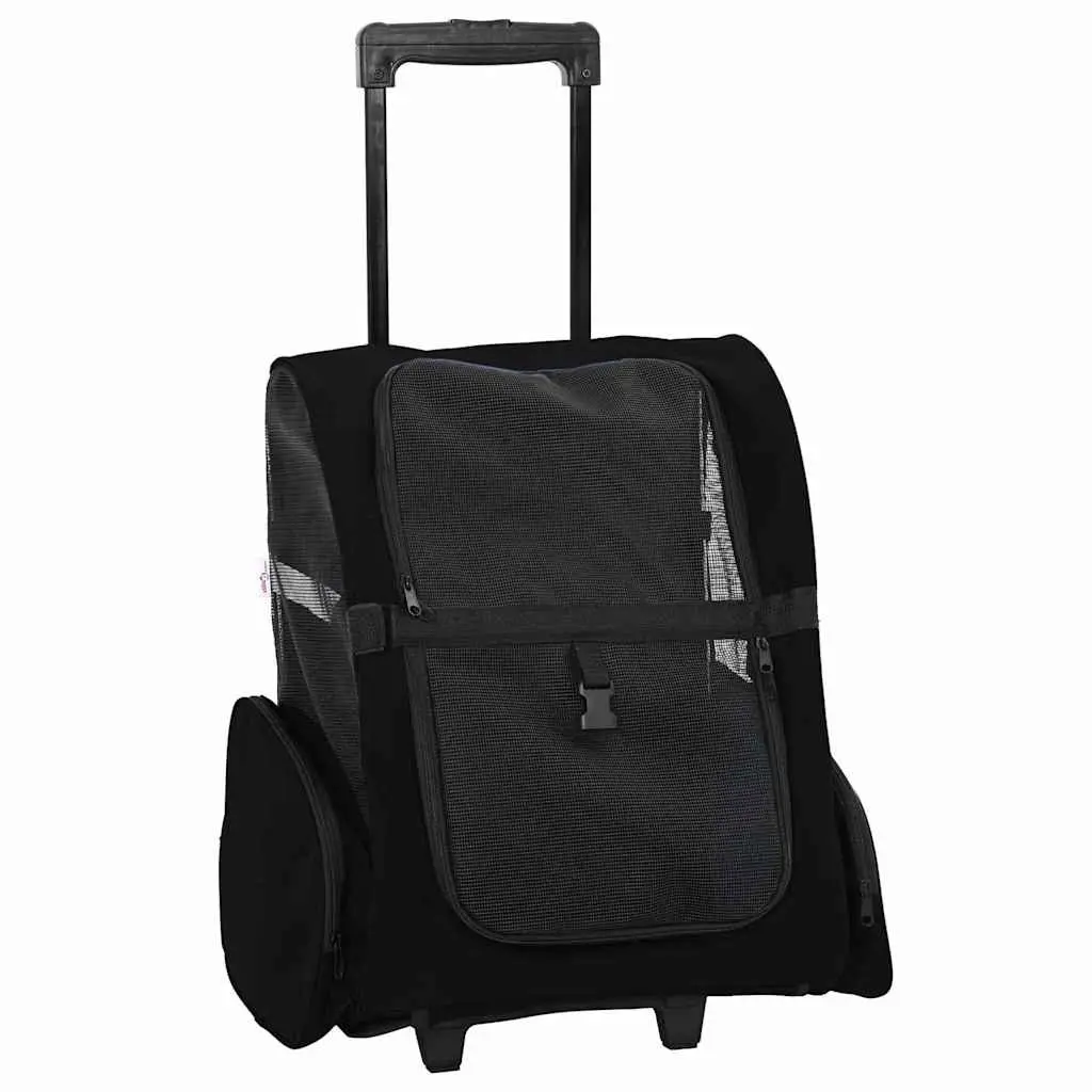 3-in-1 Pet Trolley Carrier Backpack Black 48x32cm
