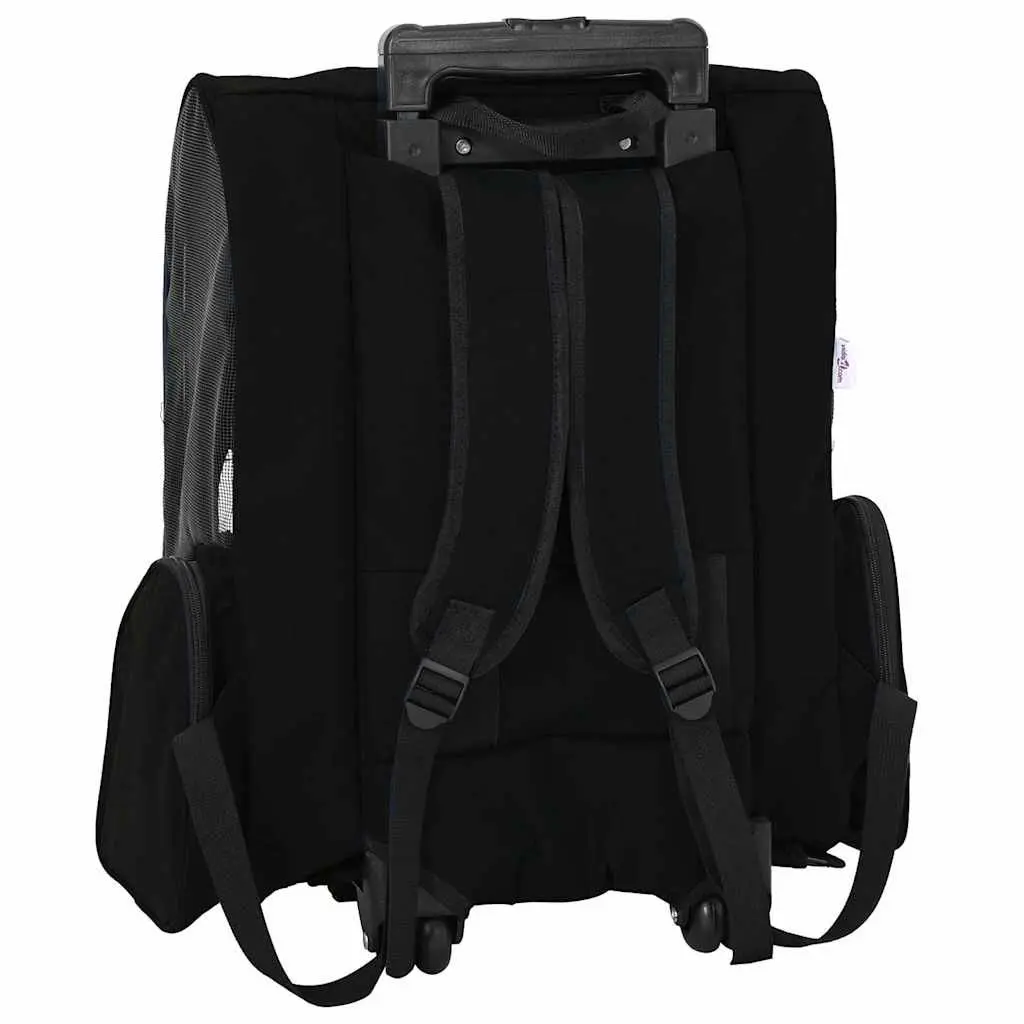 3-in-1 Pet Trolley Carrier Backpack Black 48x32cm