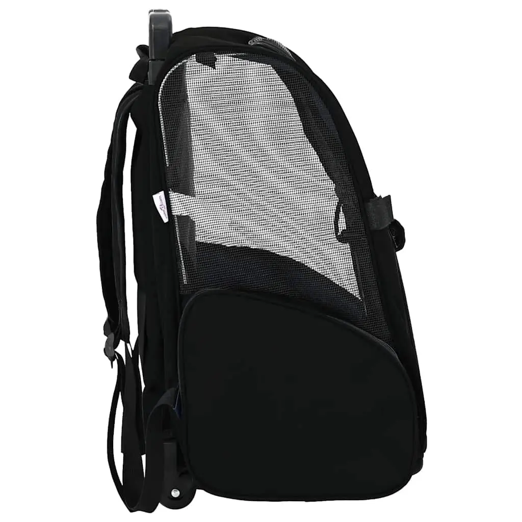 3-in-1 Pet Trolley Carrier Backpack Black 48x32cm