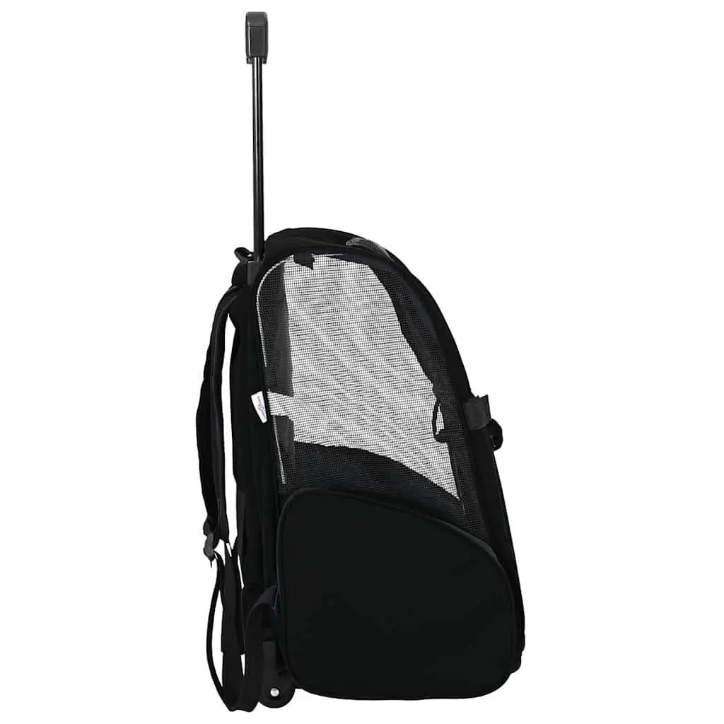 3-in-1 Pet Trolley Carrier Backpack Black 48x32cm
