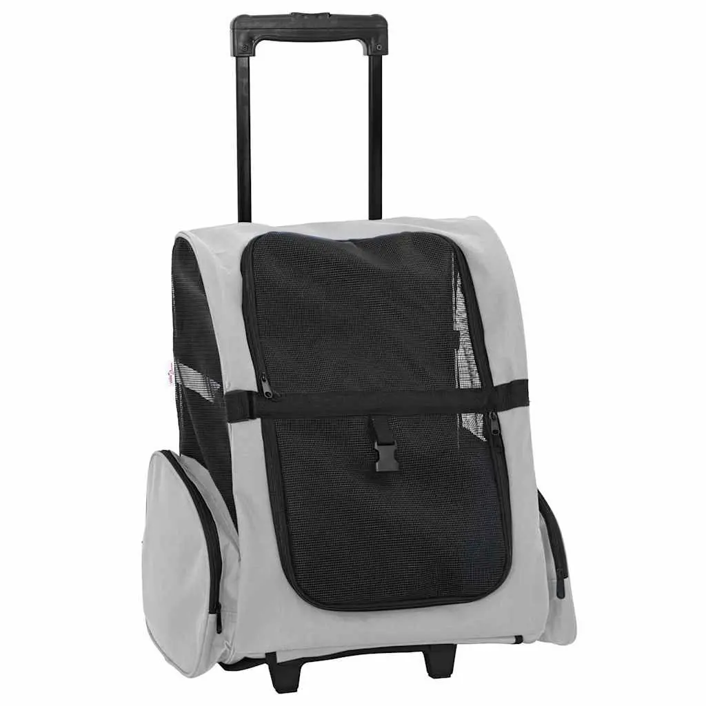 Grey 3-in-1 Pet Trolley with Adjustable Handle