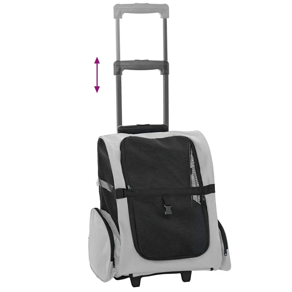 Grey 3-in-1 Pet Trolley with Adjustable Handle