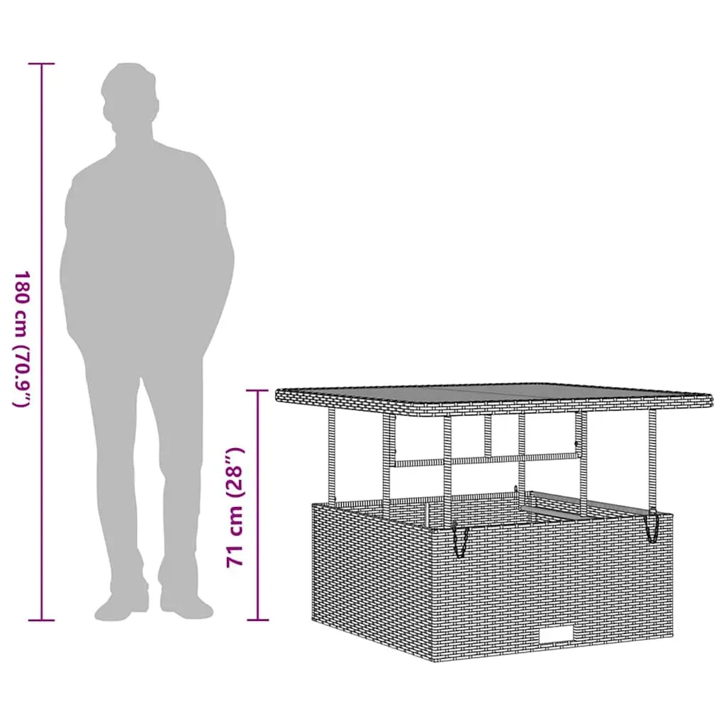 Outdoor Dining Set with Black Poly Rattan