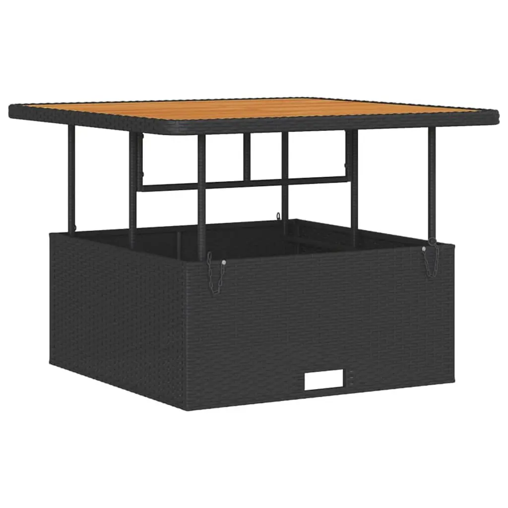 Outdoor Dining Set with Black Poly Rattan