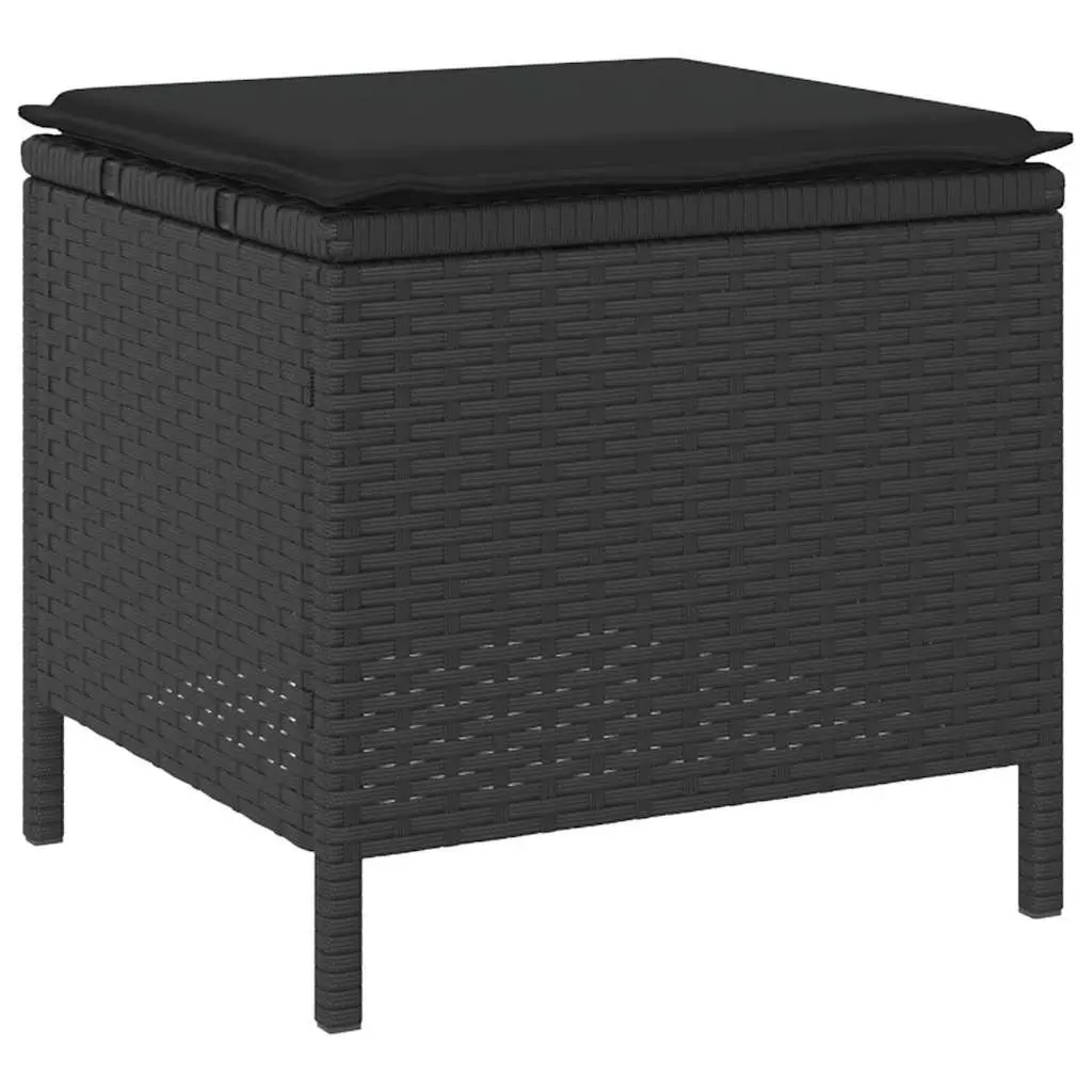 Black Poly Rattan Garden Dining Set for Outdoors