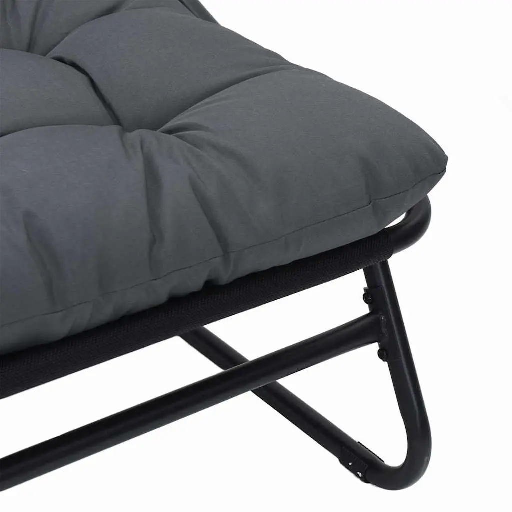Garden Chairs Powder-Coated Steel Black 2 Piece Patio Seating Set