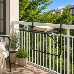 Foldable Hanging Balcony Table for Outdoor Use 60x39x65cm