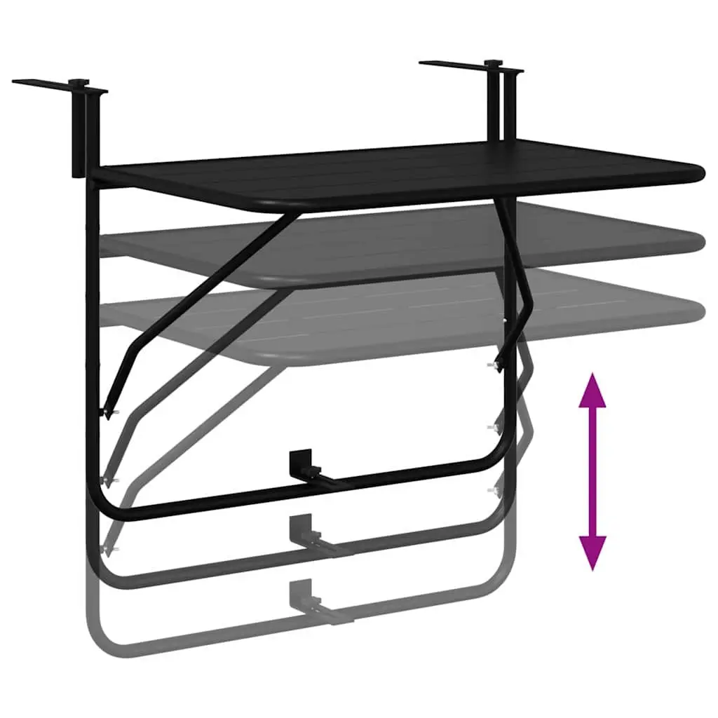 Foldable Hanging Balcony Table for Outdoor Use 60x39x65cm