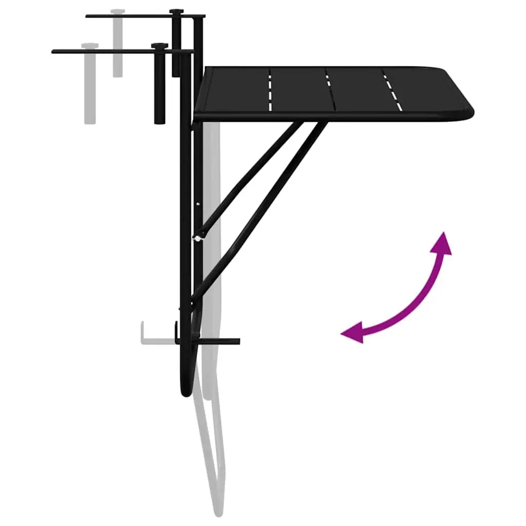 Foldable Hanging Balcony Table for Outdoor Use 60x39x65cm