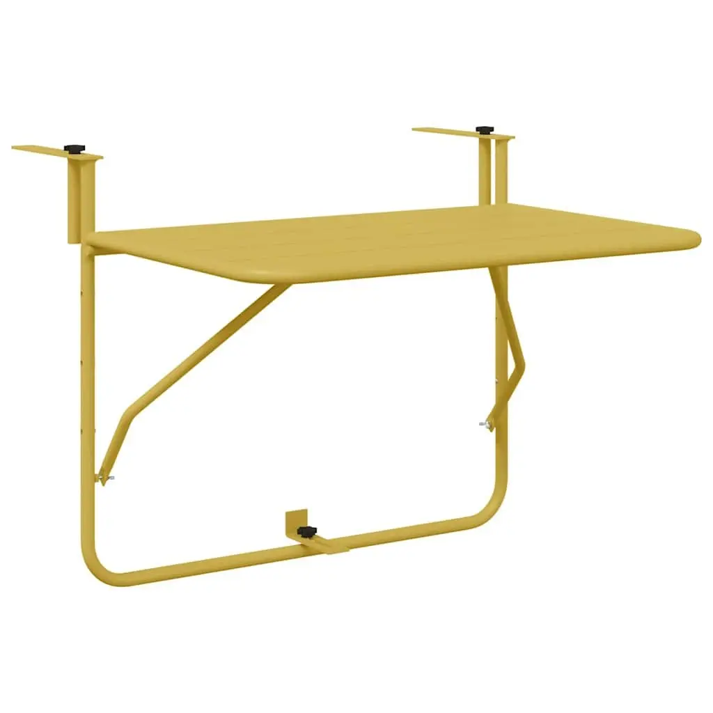 Hanging Balcony Table Steel 60 x 39 x 65 cm Gold