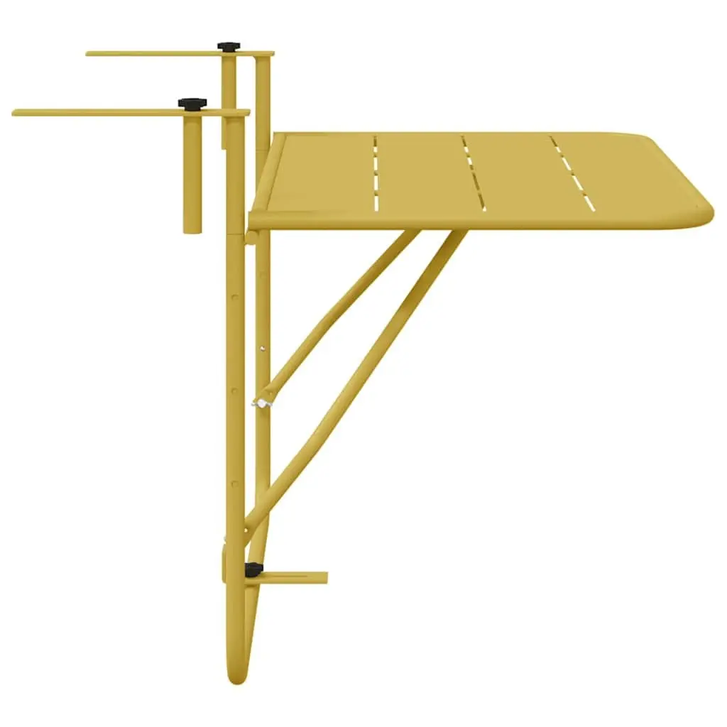 Hanging Balcony Table Steel 60 x 39 x 65 cm Gold