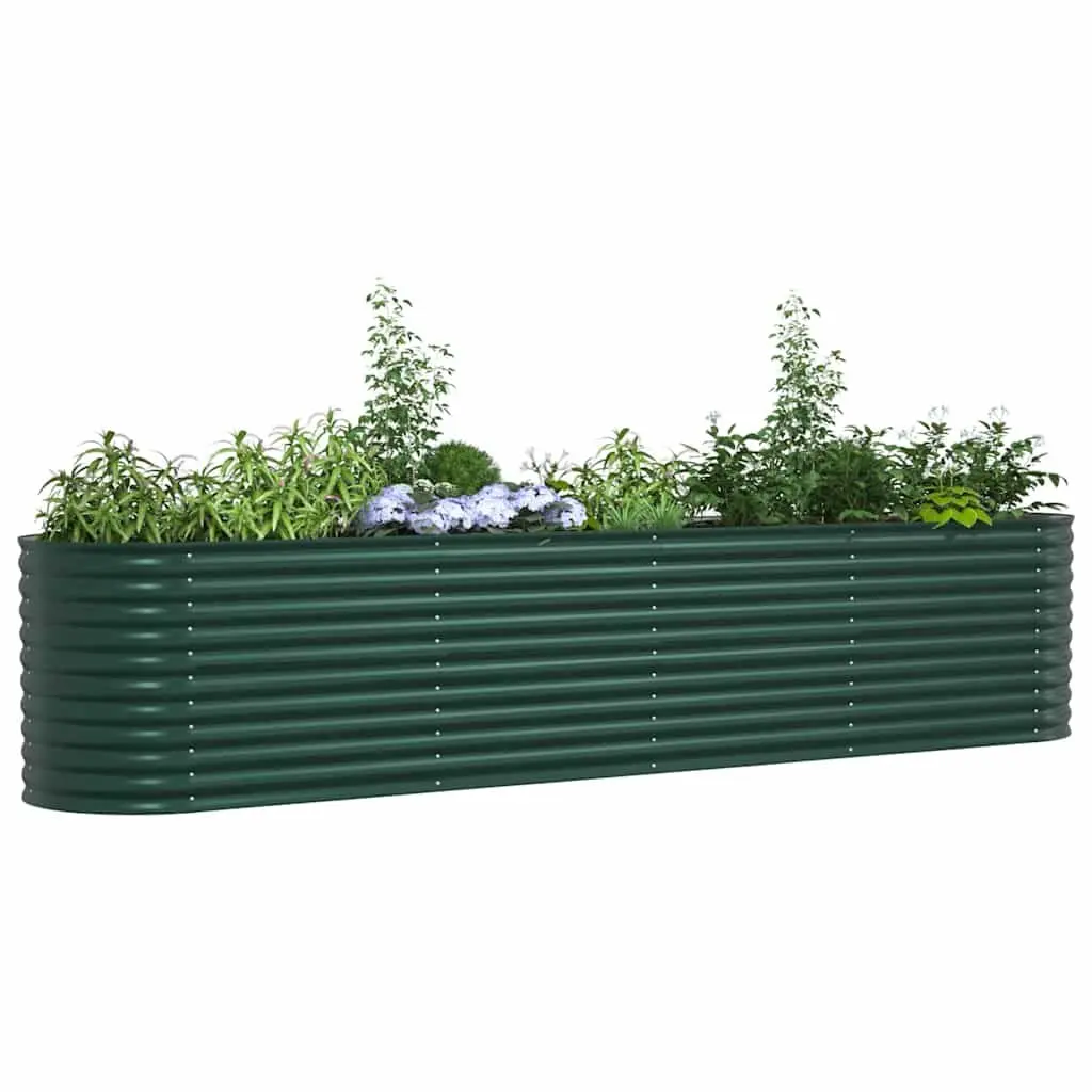 Raised Garden Bed Steel 400x80x81cm Green