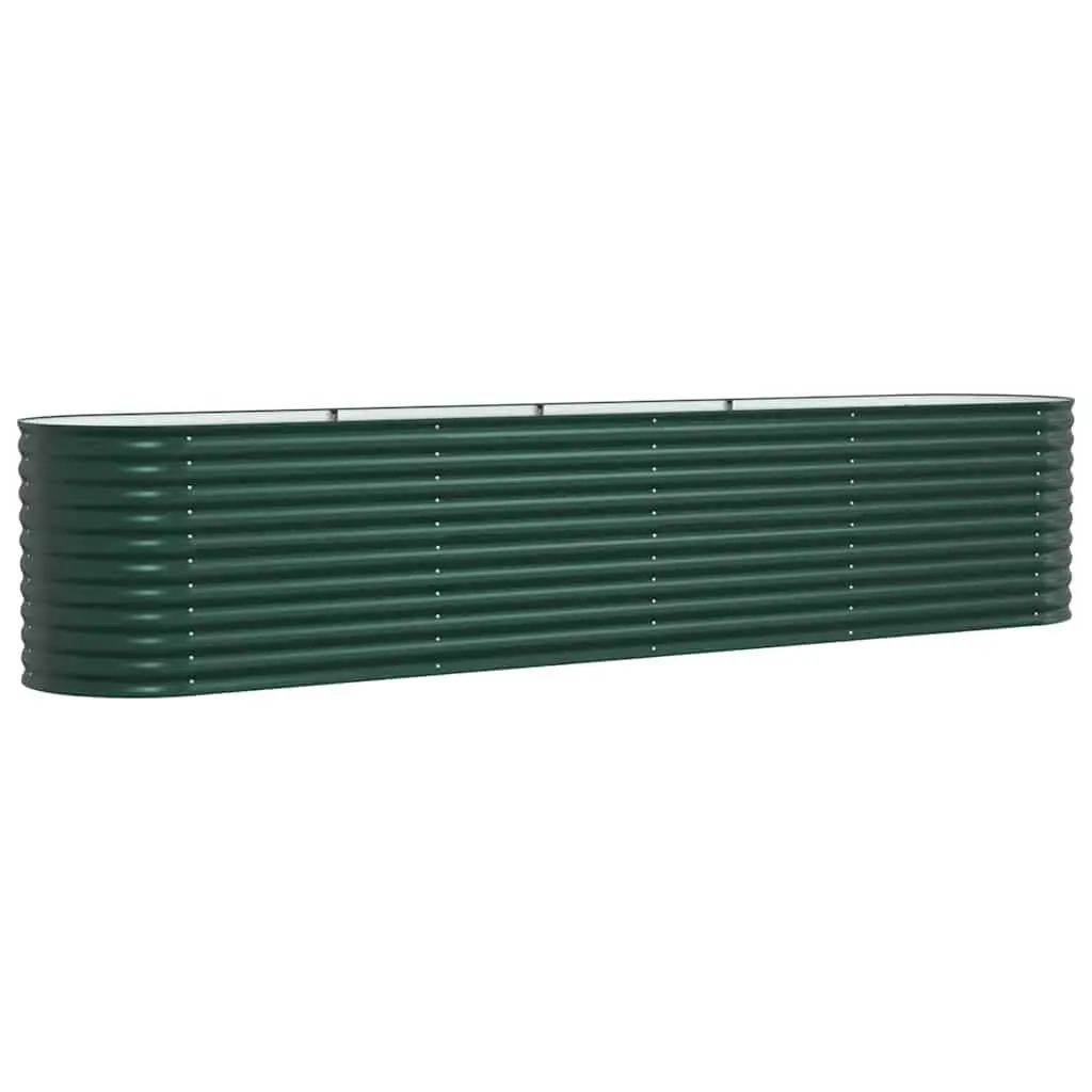 Raised Garden Bed Steel 400x80x81cm Green