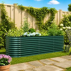 Durable Steel Raised Bed Garden Planter 320x80x81cm