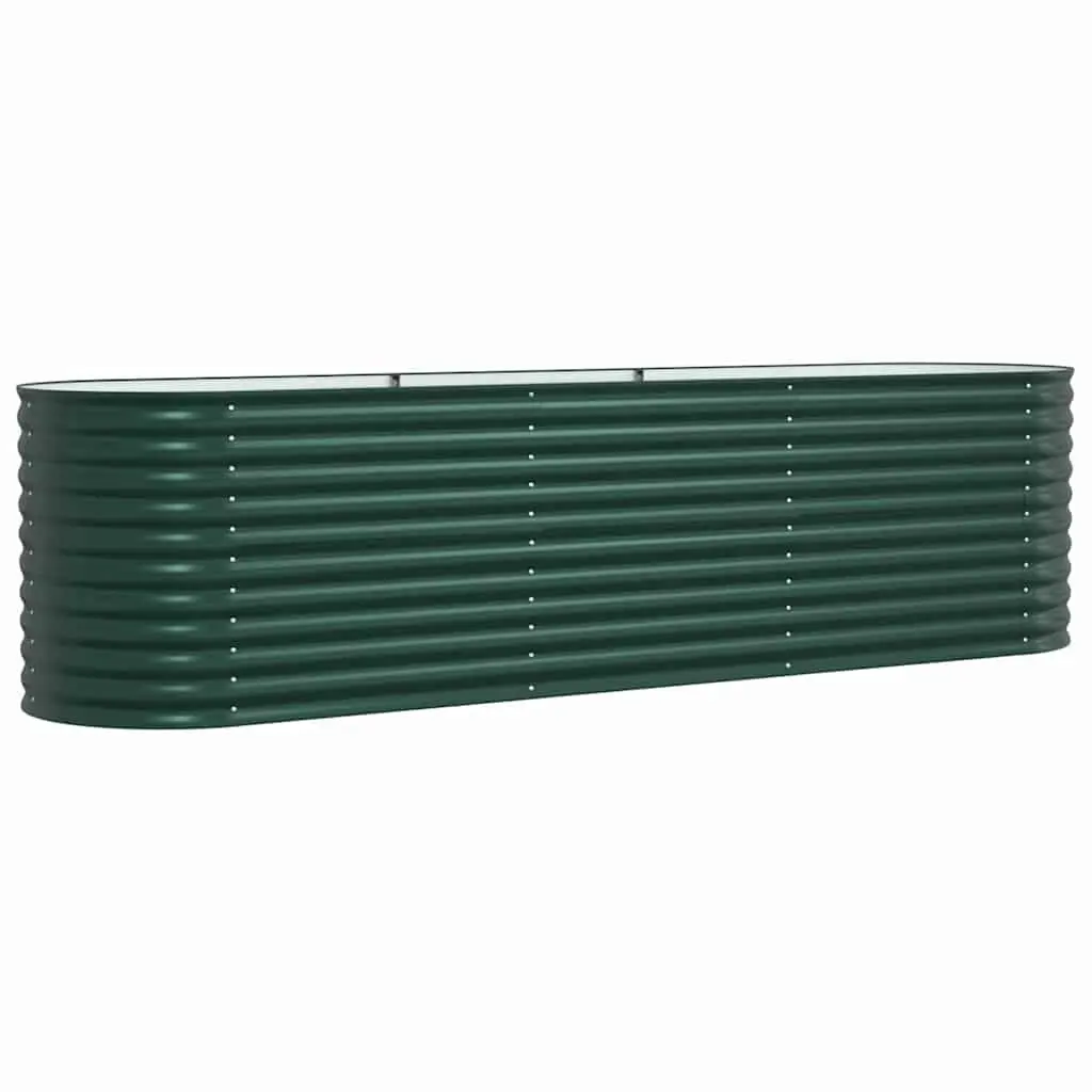 Raised Bed Garden Planter Steel 320x80x81cm Green