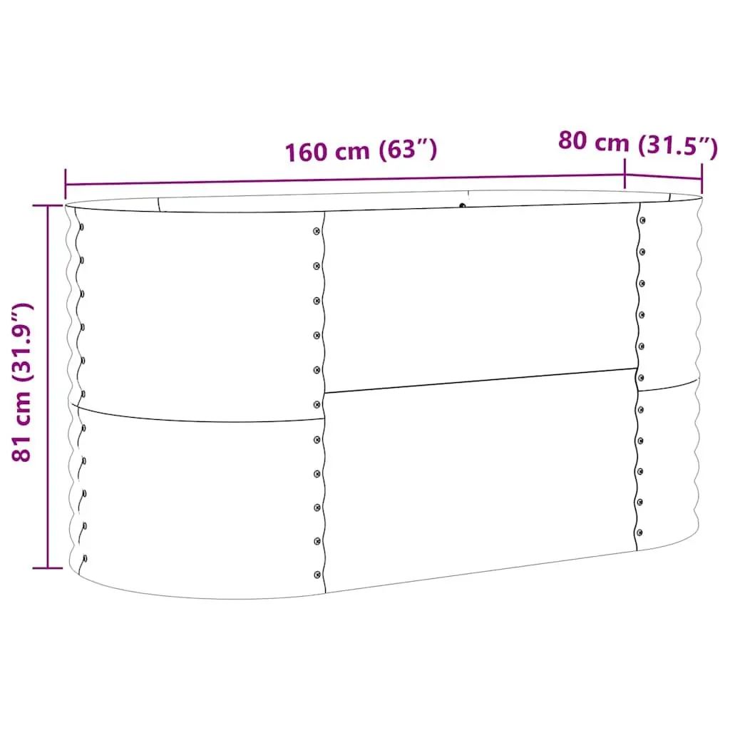 Raised Garden Bed Steel 160 x 80 x 81 cm Green Outdoor Planter Box