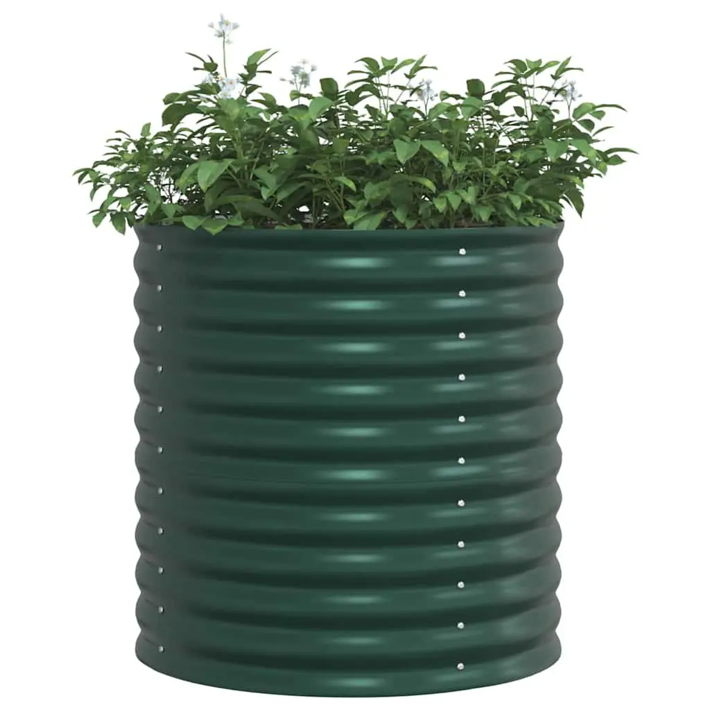Raised Bed Planter Steel 80 x 80 x 81 cm Green