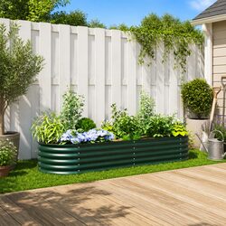 Premium Green Steel Raised Bed Planter 240 x 80 x 44 cm