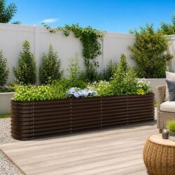 Steel Raised Garden Bed 400x80x81cm with Durable Design