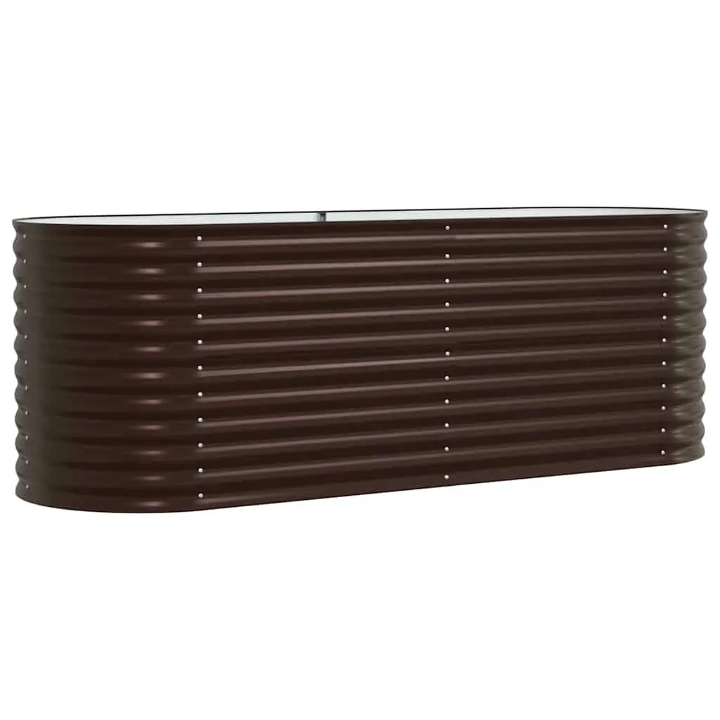 Raised Garden Bed Steel 240x80x81cm Brown Planter Box Outdoor Gardening
