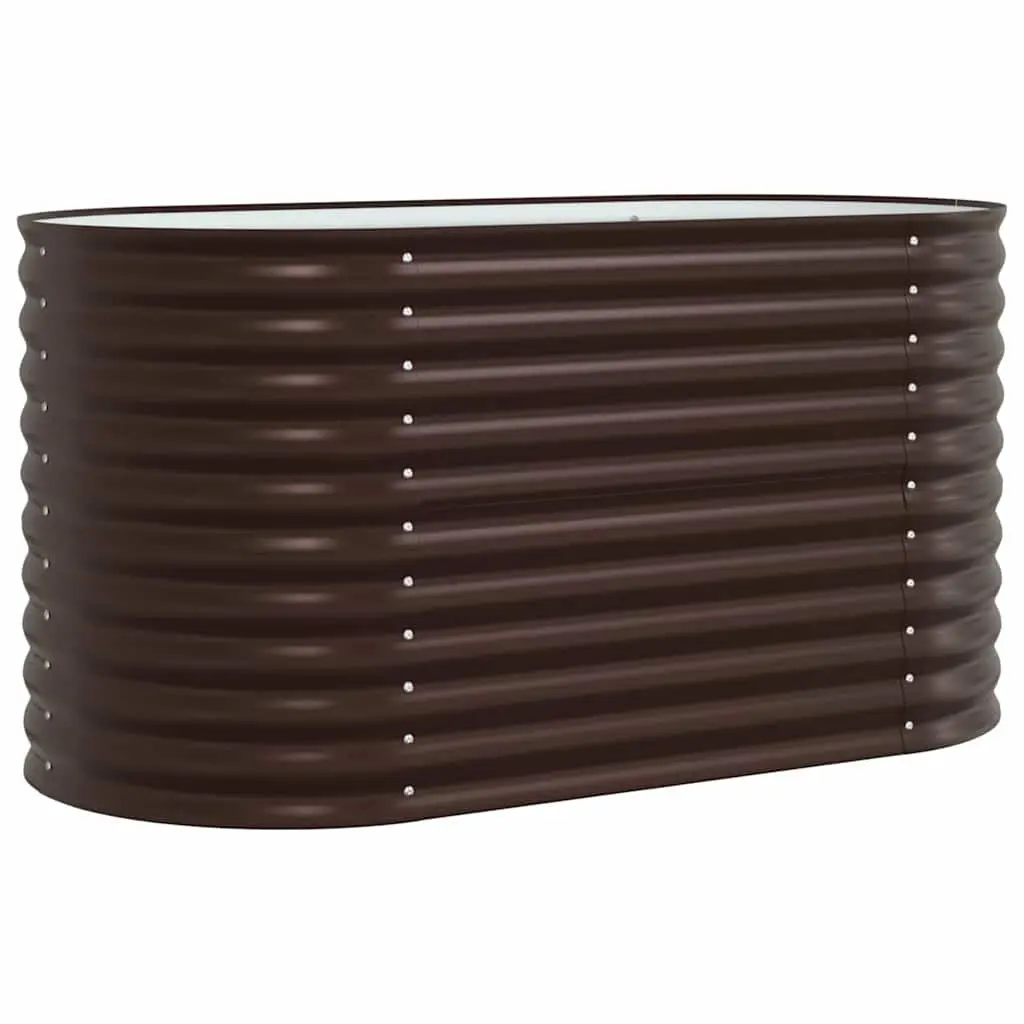 Brown Steel Raised Garden Bed 160x80x81cm for Outdoors